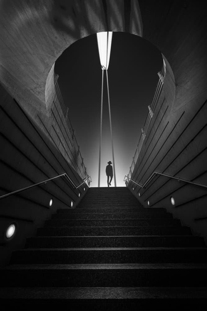 Architectural Light Ascent by Gustavo Ribes — canvas wall art