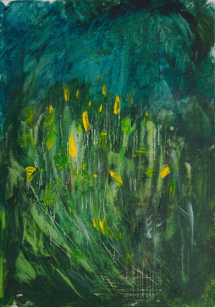 Abstract Yellow Flowers by Dale Hefer — canvas wall art