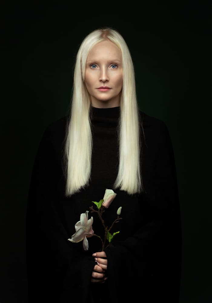 Contemplative Beauty With Flowers by Sergey Khalemsky — canvas wall art