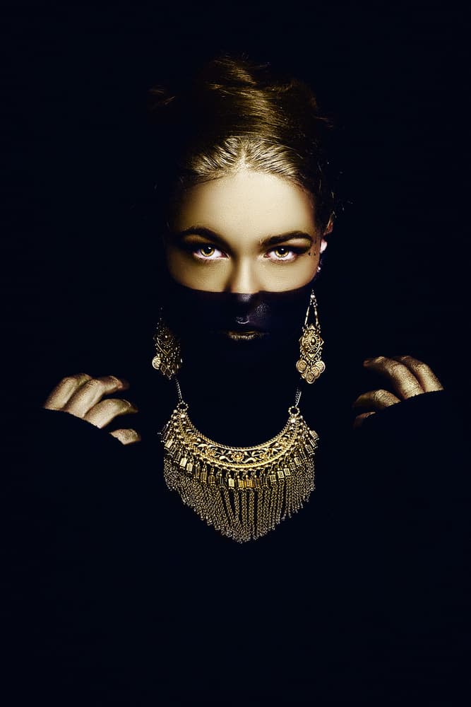 Mysterious Gold Portrait by Ruslan Bolgov — canvas wall art