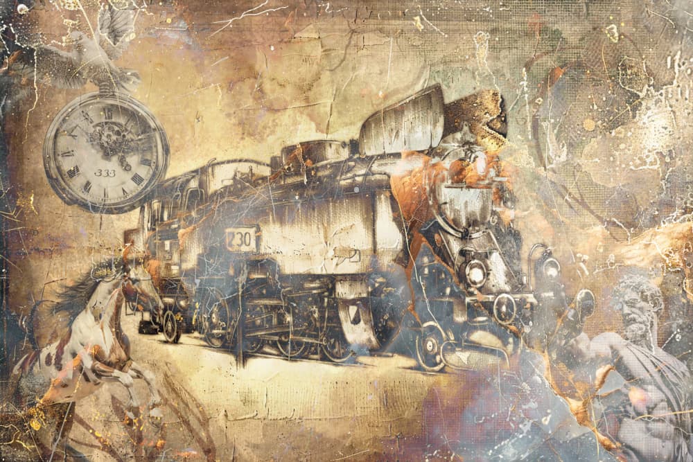 Steampunk Time Train by Rafal Kulik — canvas wall art