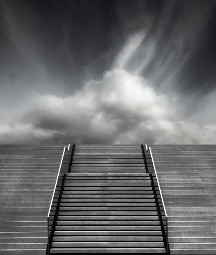 Grand Stairway to Clouds by Gilbert Claes — canvas wall art