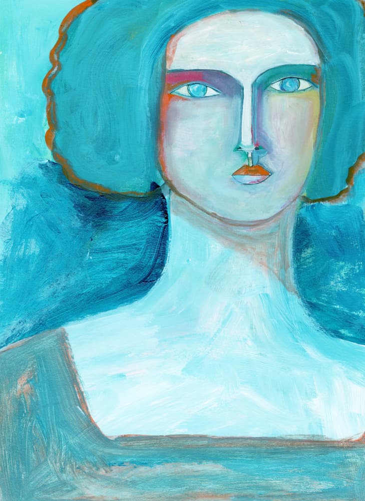 Serene Blue Portrait by Sharyn Bursic — canvas wall art
