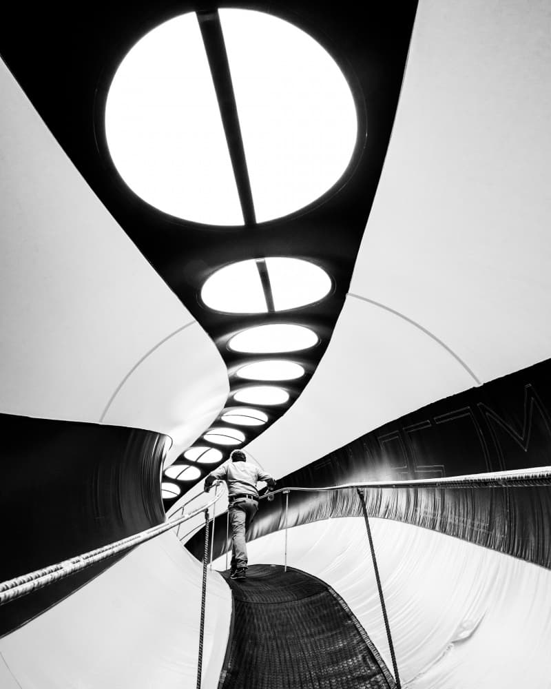 Man in Modern Tunnel by Sofie Steenhoudt — canvas wall art