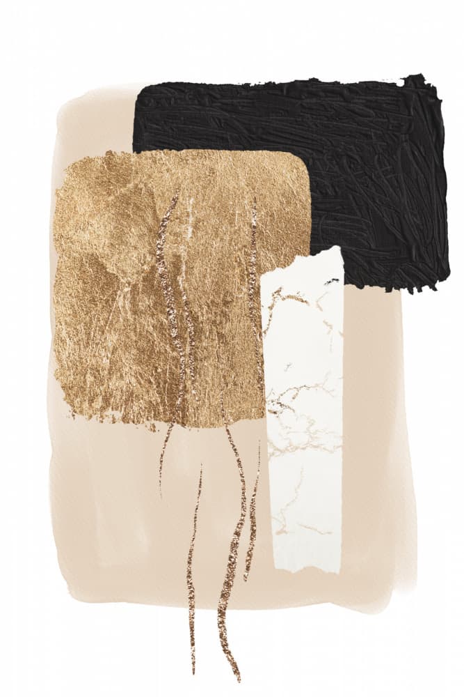Elegant Gold Abstract Forms by Sally Ann Moss — canvas wall art