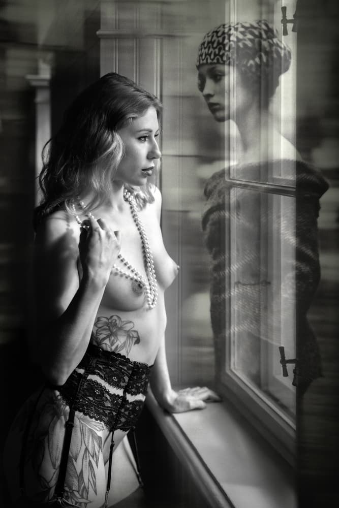 Vintage Window Reflection by Ruth Franke — canvas wall art