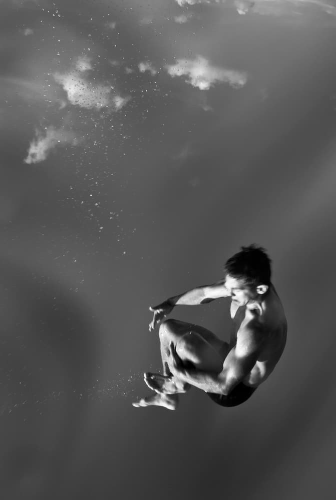 Dynamic Underwater Diver by Francisco Ross — canvas wall art