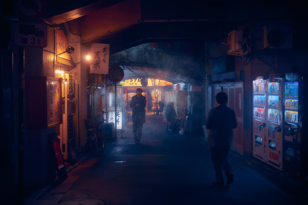 Misty Tokyo Street by Javier de la Torre — canvas wall art