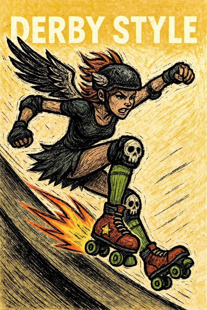 Fierce Derby Skater by Natalie Bruns — canvas wall art