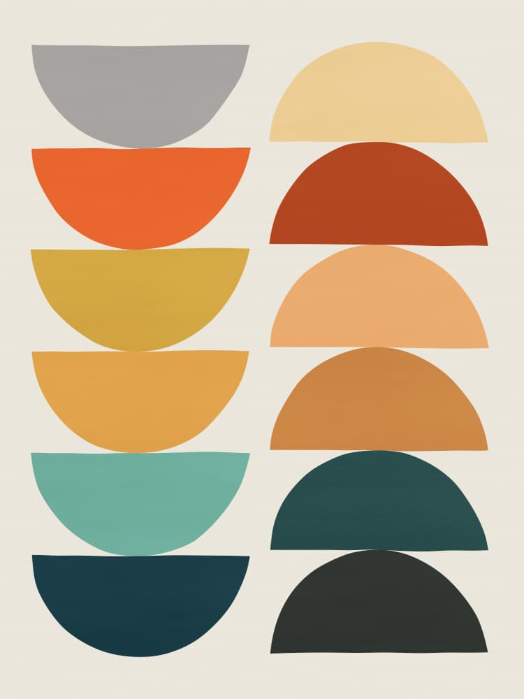 Stacked Semicircles by Vitor Costa — canvas wall art