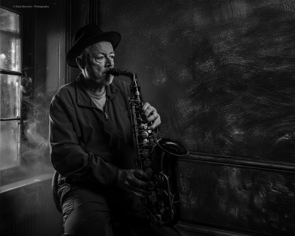 Jazz Saxophone Player by David Bennion — canvas wall art