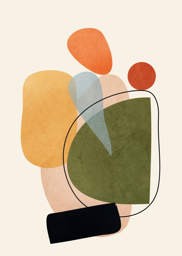 Muted Organic Shapes by Nadjaa — canvas wall art