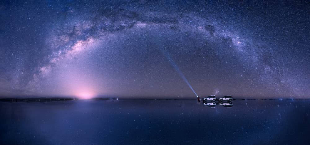 Milky Way Mirror Night by Yanny Liu — canvas wall art