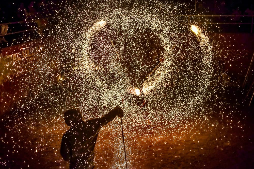 Golden Sparks Night by Subhajit Das — canvas wall art