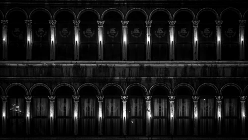 Ornate Arches at Night by Flavio Bertazzi — canvas wall art