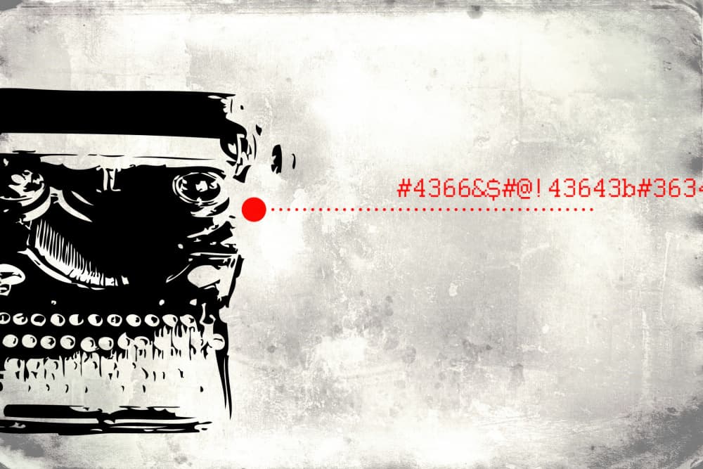 Coded Typewriter Message by Rafal Kulik — canvas wall art