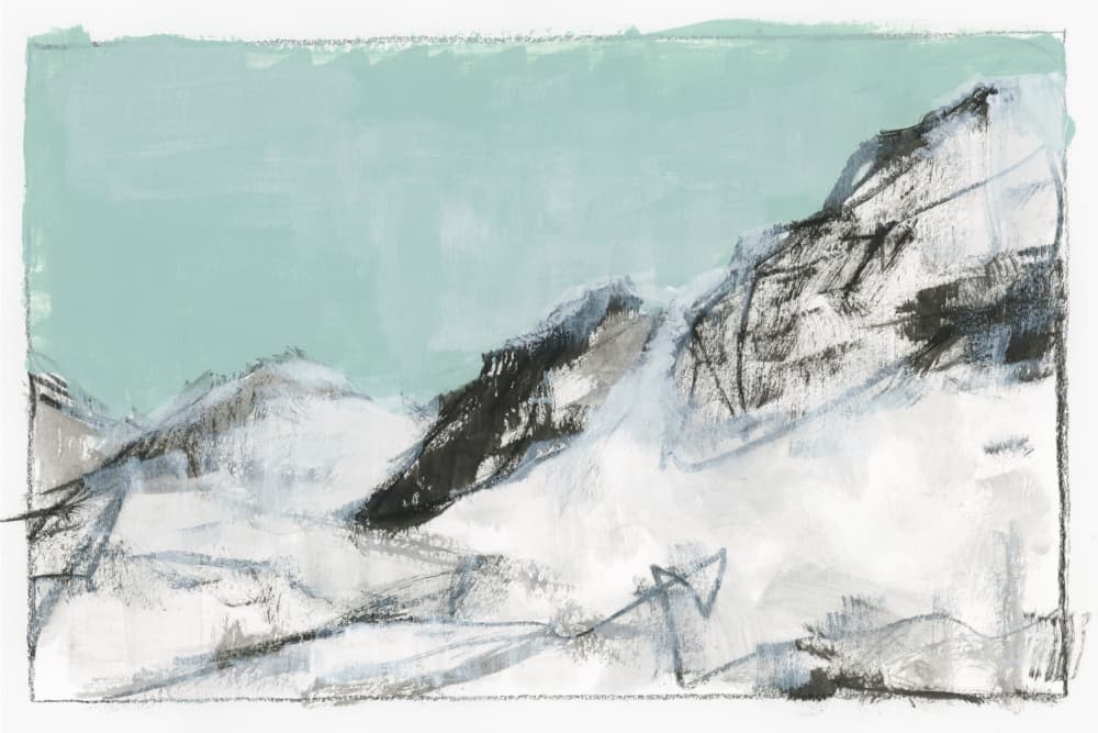 Snowy Mountain Abstract by cartissi — canvas wall art