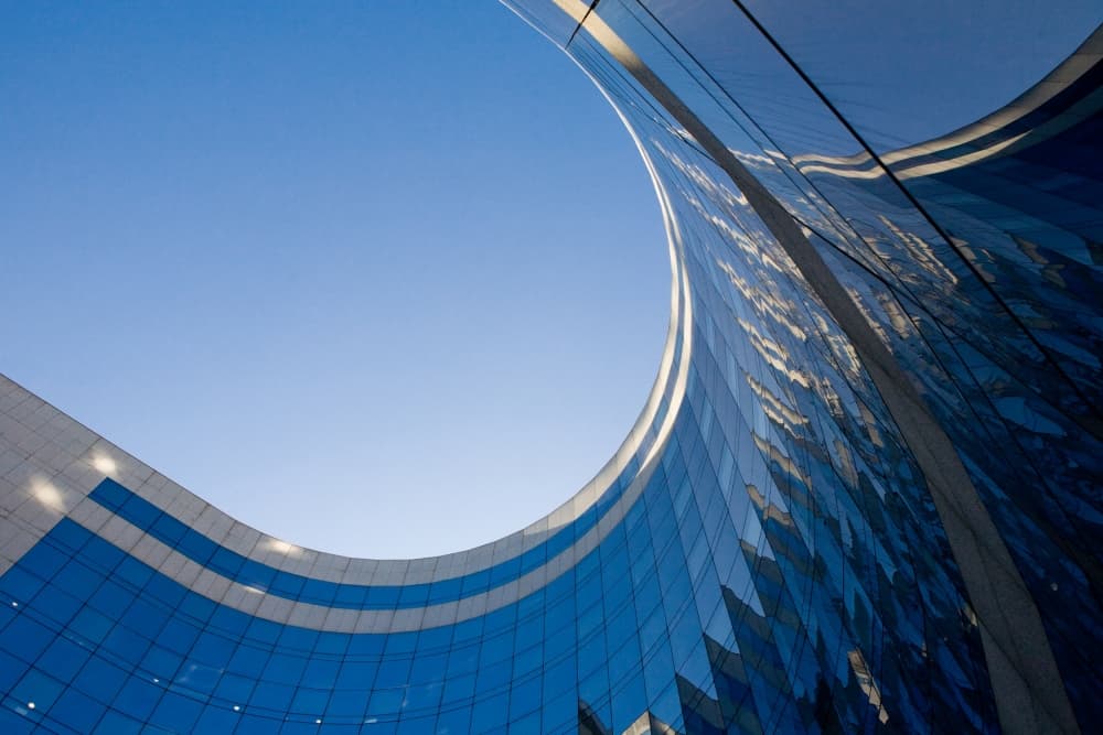 Skyward Glass Curves by Guillaume Legraverend — canvas wall art