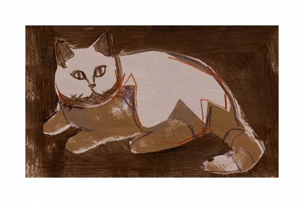Modern Cat Resting by cartissi — canvas wall art