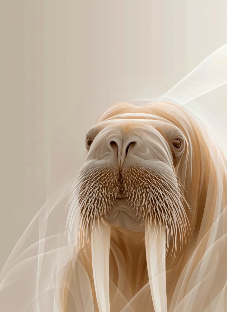 Gentle Arctic Walrus by Justyna Jaszke — canvas wall art