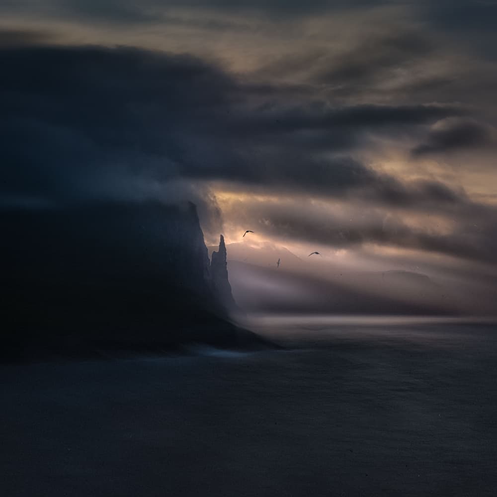 Misty Ocean Cliffs by Larry Deng APA — canvas wall art