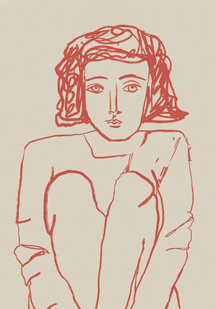Minimal Woman Portrait by Sharyn Bursic — canvas wall art
