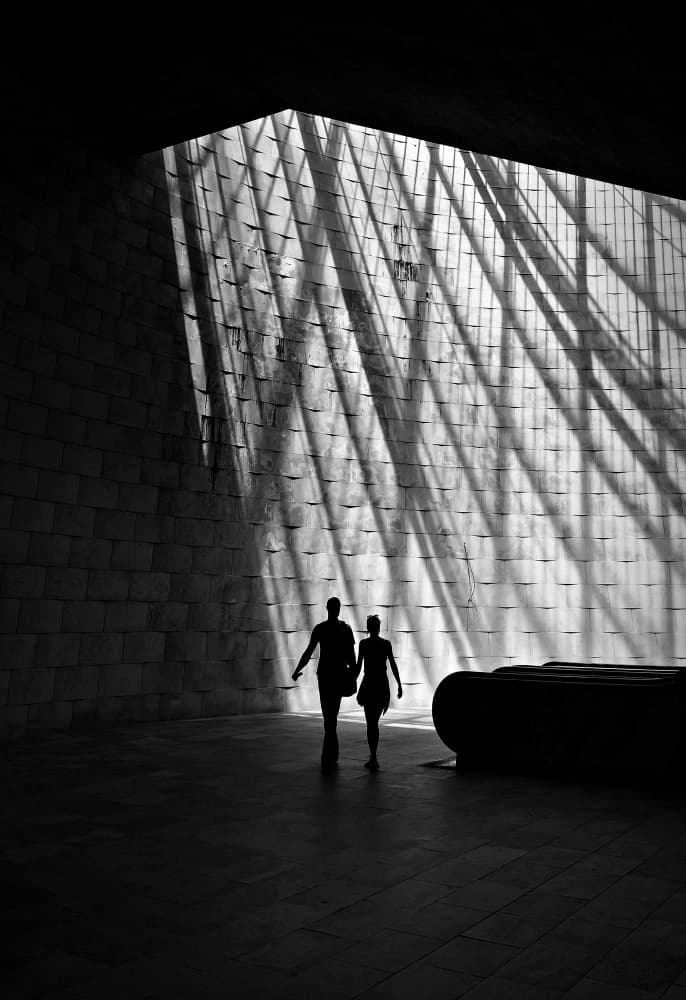 Silhouettes in Geometric Light by Ezequiel59 — canvas wall art