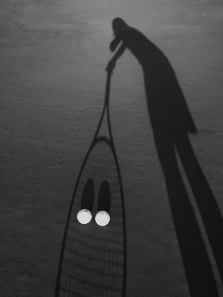 Ghostly Tennis Shadow by Emma Zhao — canvas wall art