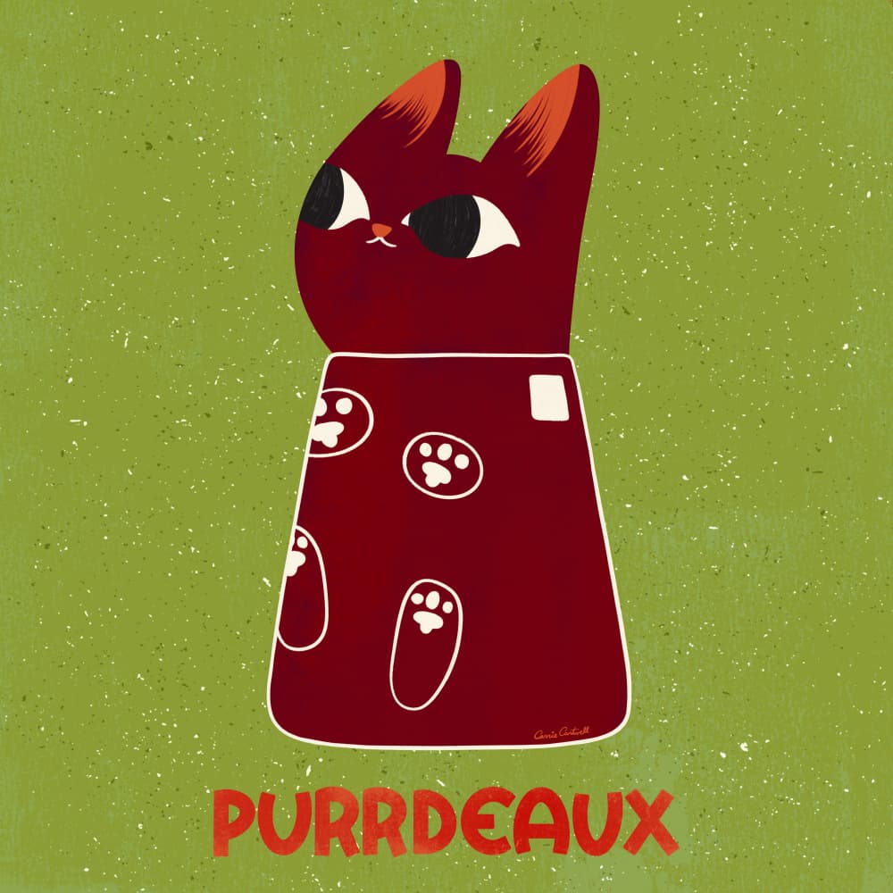 Purrdeaux by Carrie Cantwell — canvas wall art