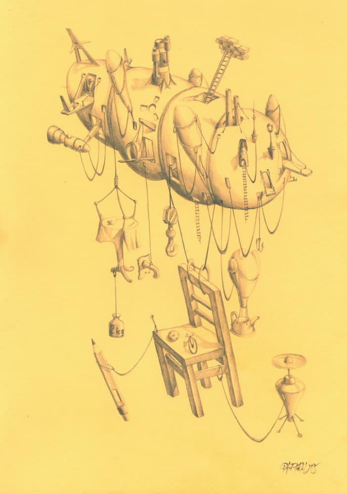 Whimsical Floating Machine by Kulik — canvas wall art