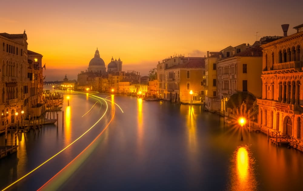 Venice Grand Canal Sunset by Jianping Yang — canvas wall art