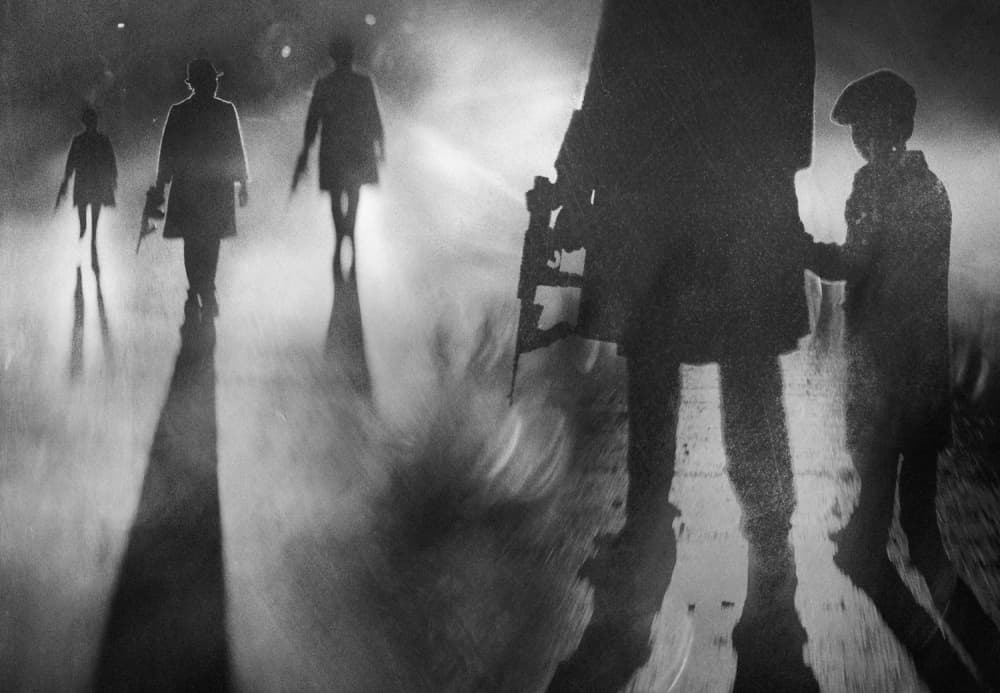 Shadowy Armed Figures by Jay Satriani — canvas wall art