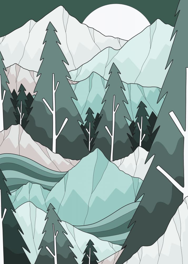 Serene Mountain Landscape by Stephen Wade — canvas wall art