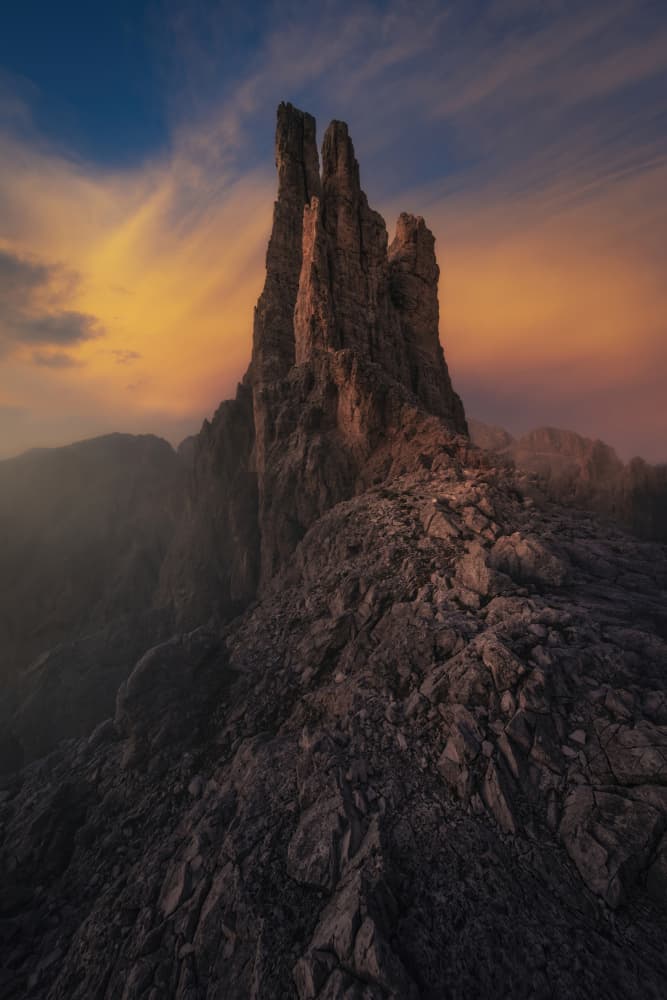 Towering Rocky Peaks by Tomás Hueso Marco — canvas wall art