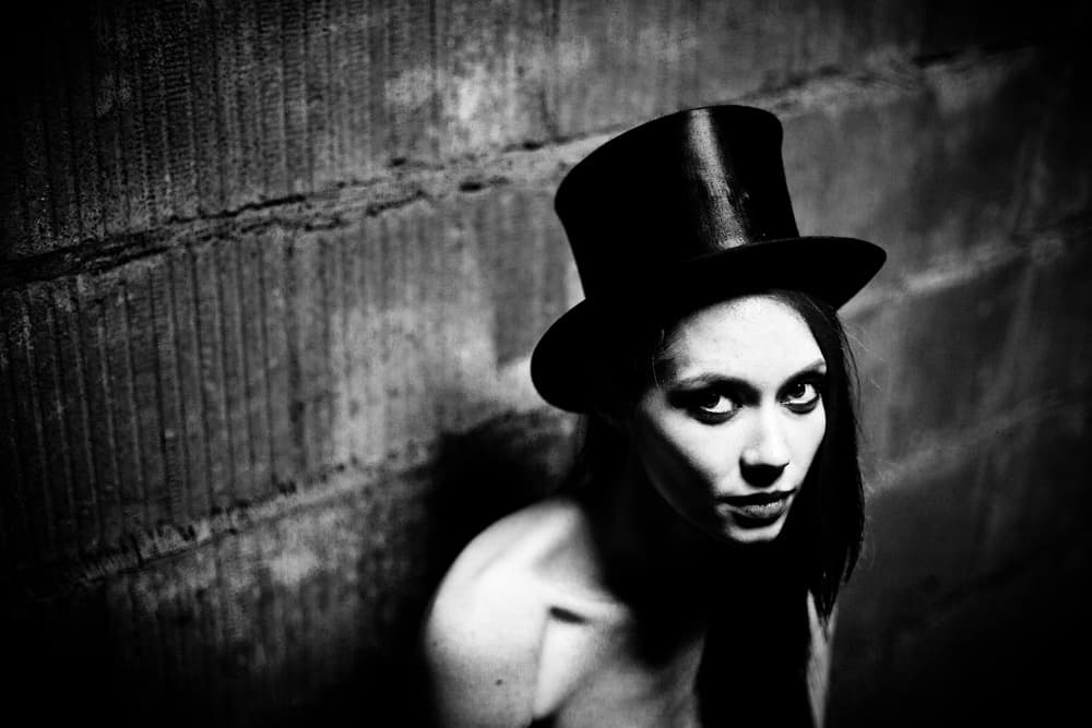 Mysterious Top Hat Portrait by Erkan Camlilar — canvas wall art