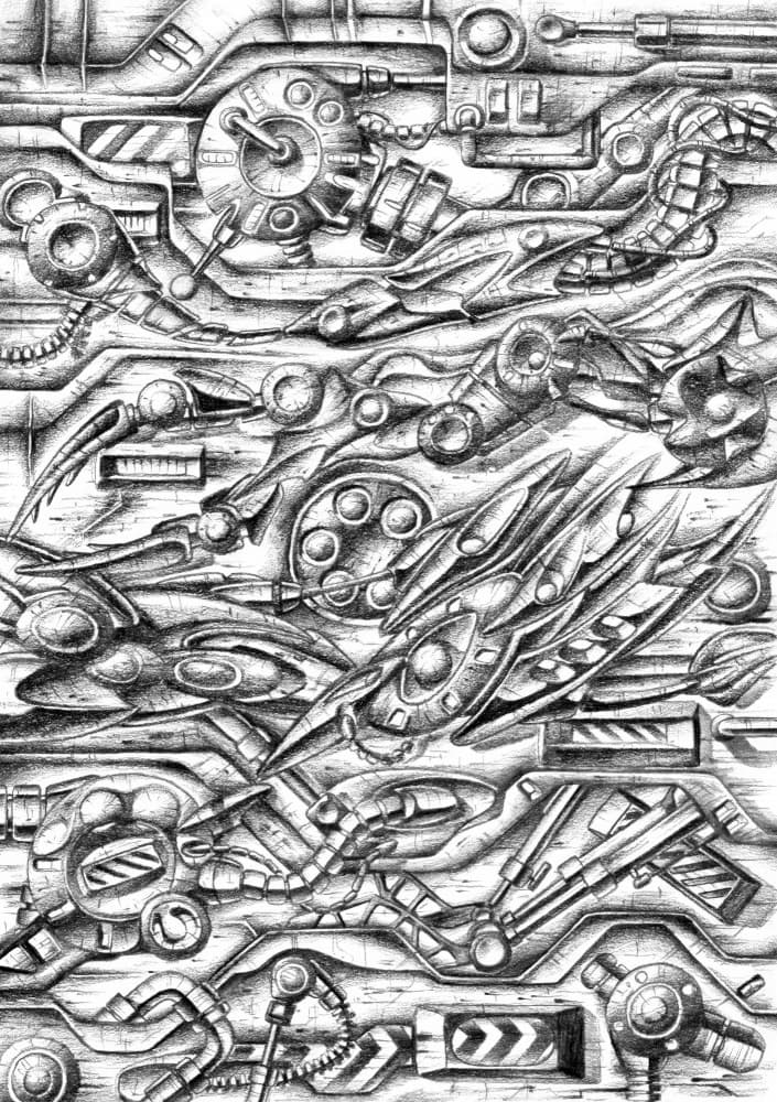 Abstract Mechanical Design by Kulik — canvas wall art