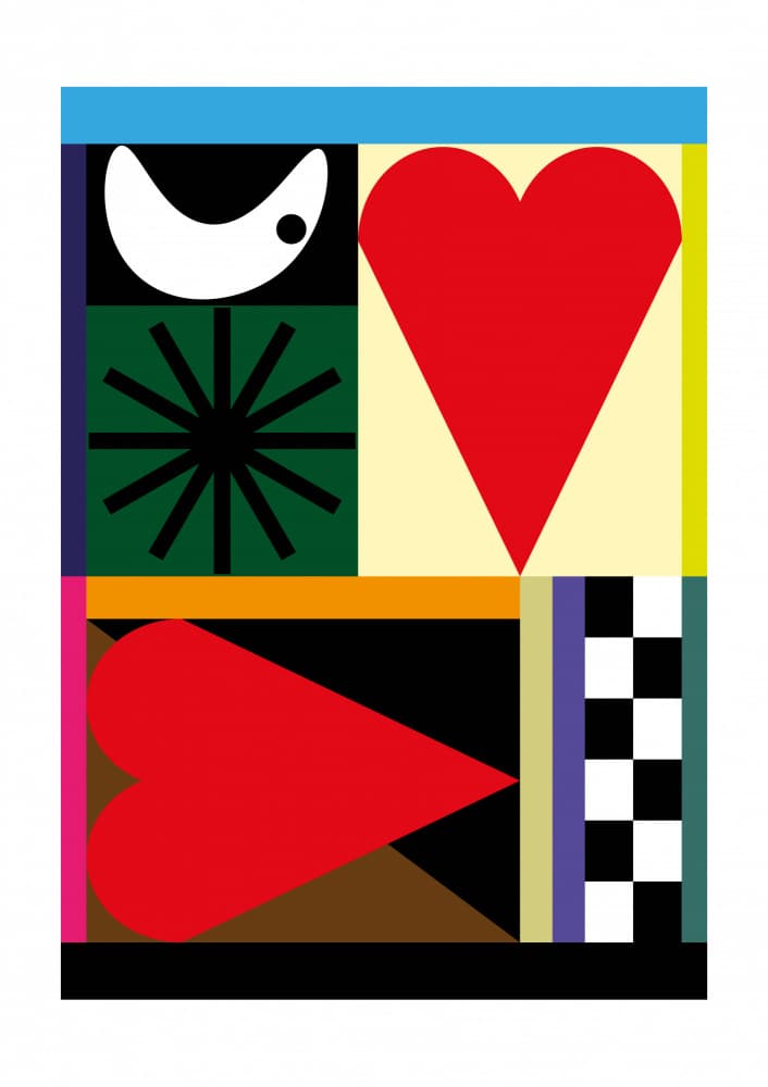 Vibrant Geometric Love by Frances Collett — canvas wall art