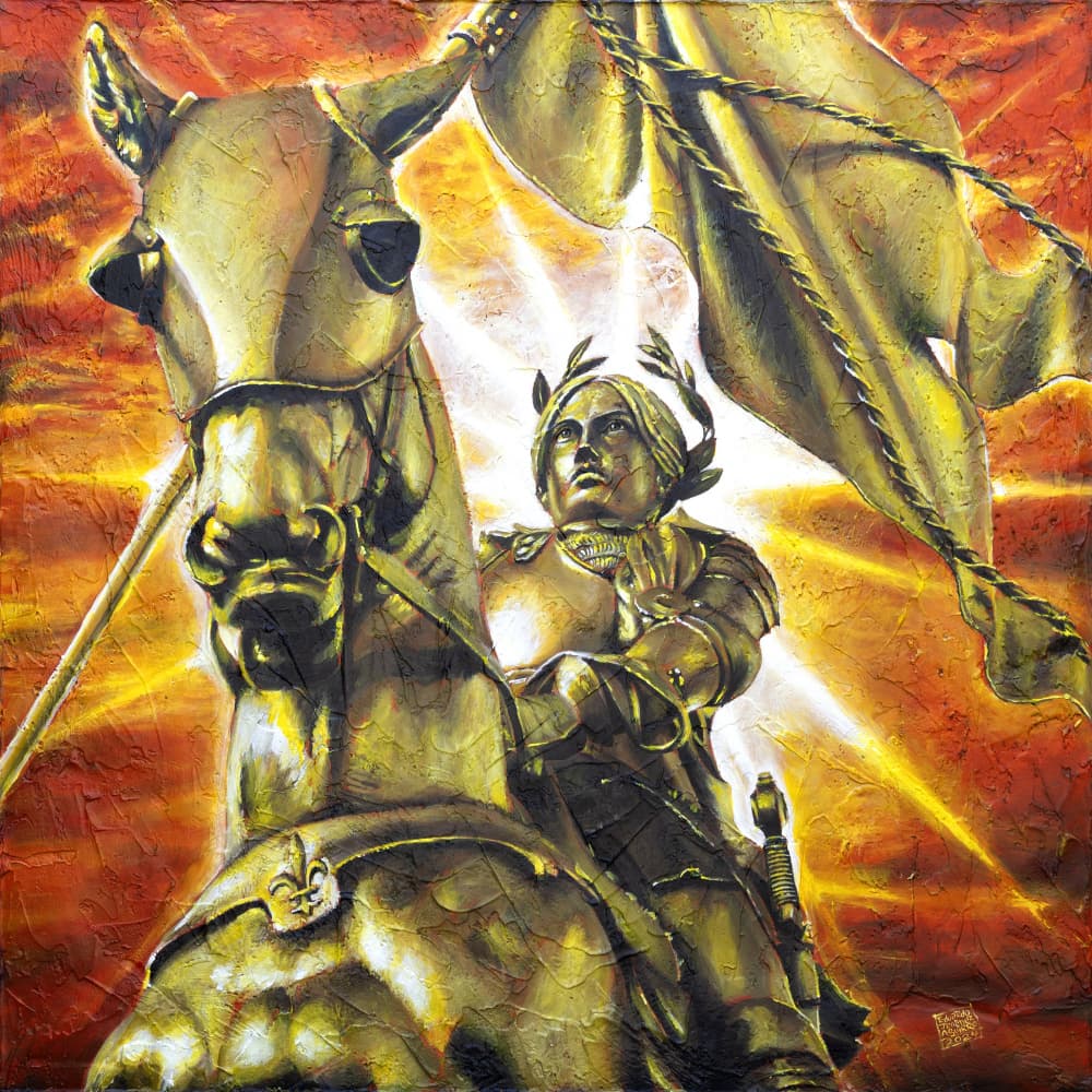 Golden Equestrian Hero by Eduardo JIMÉNEZ AGUIRRE — canvas wall art