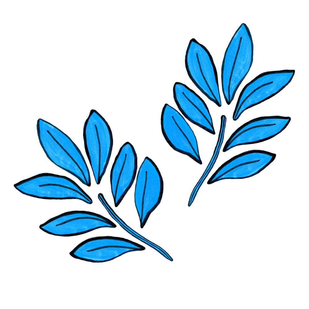 Vibrant Blue Leaves by Michele Channell — canvas wall art