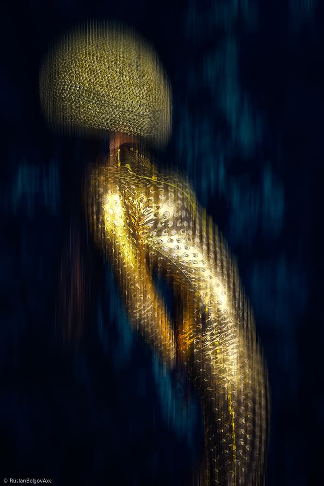 Shimmering Golden Form by Ruslan Bolgov — canvas wall art