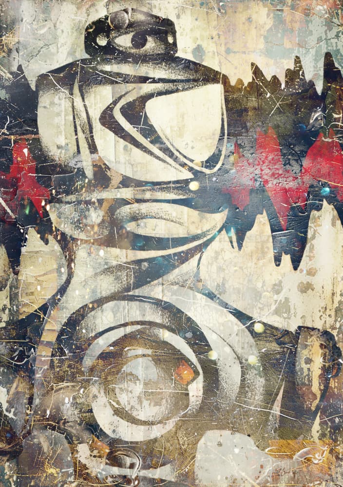 Grungy Urban Robot by Rafal Kulik — canvas wall art