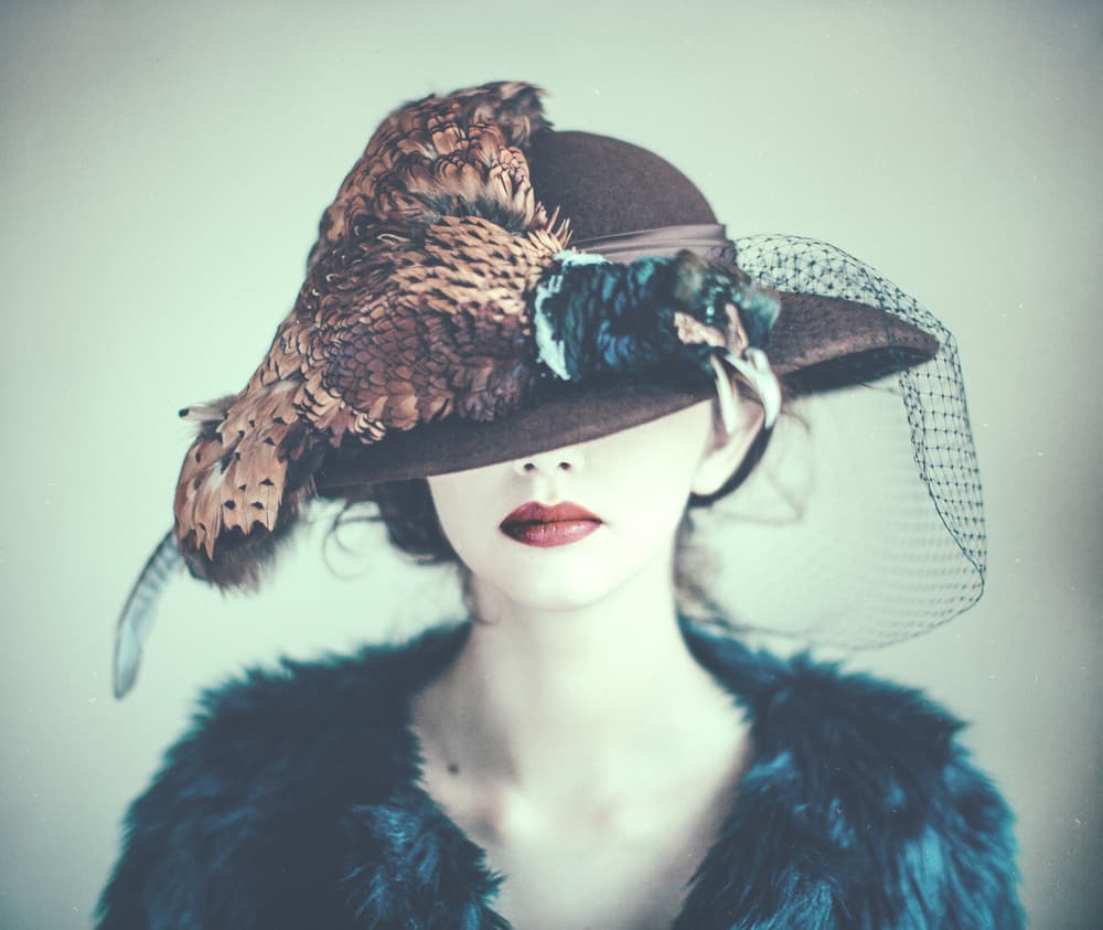Elegant Feather Hat by Magdalena Russocka — canvas wall art