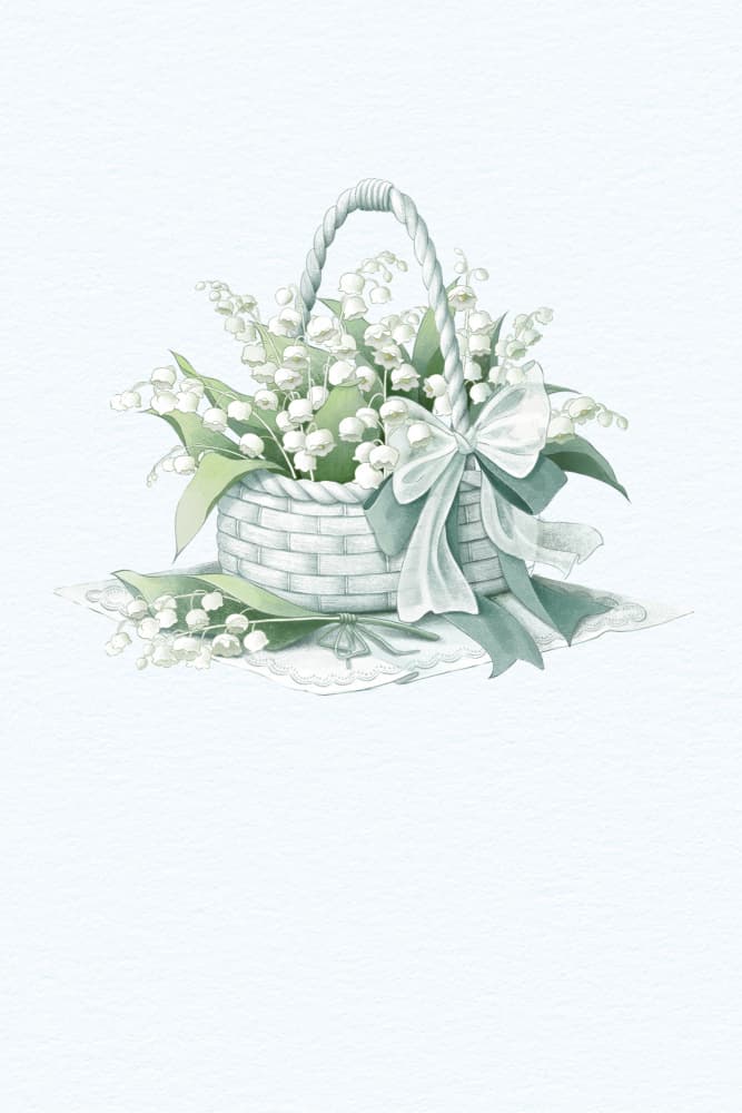 Lily of the Valley Basket by Xuan Thai — canvas wall art