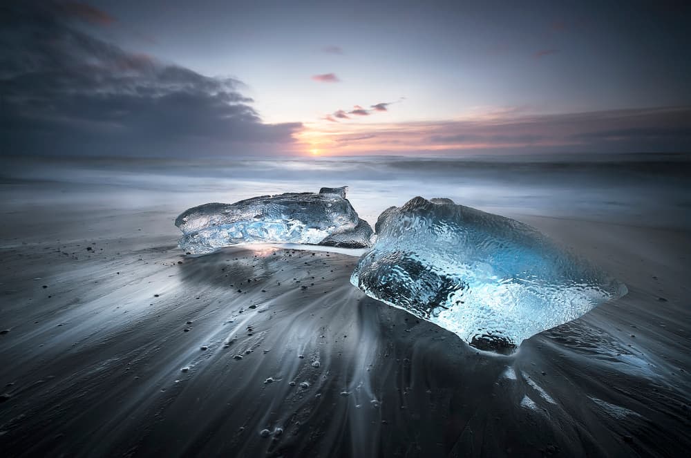 Ice Beach Twilight by Nicola Molteni — canvas wall art