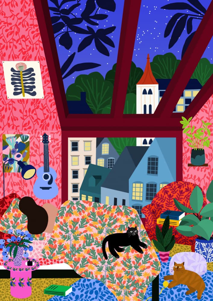 9933x14043 Din Sleeping 142 With a View.png by Rafaela Mascaro — canvas wall art