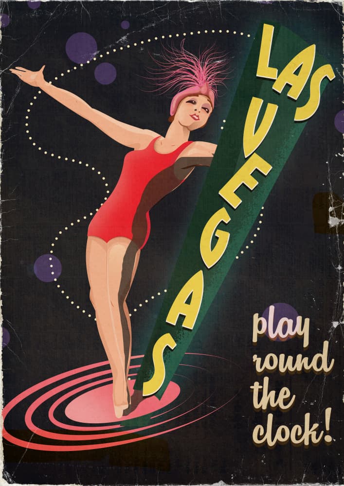 Retro Las Vegas Showgirl by Nicholas — canvas wall art
