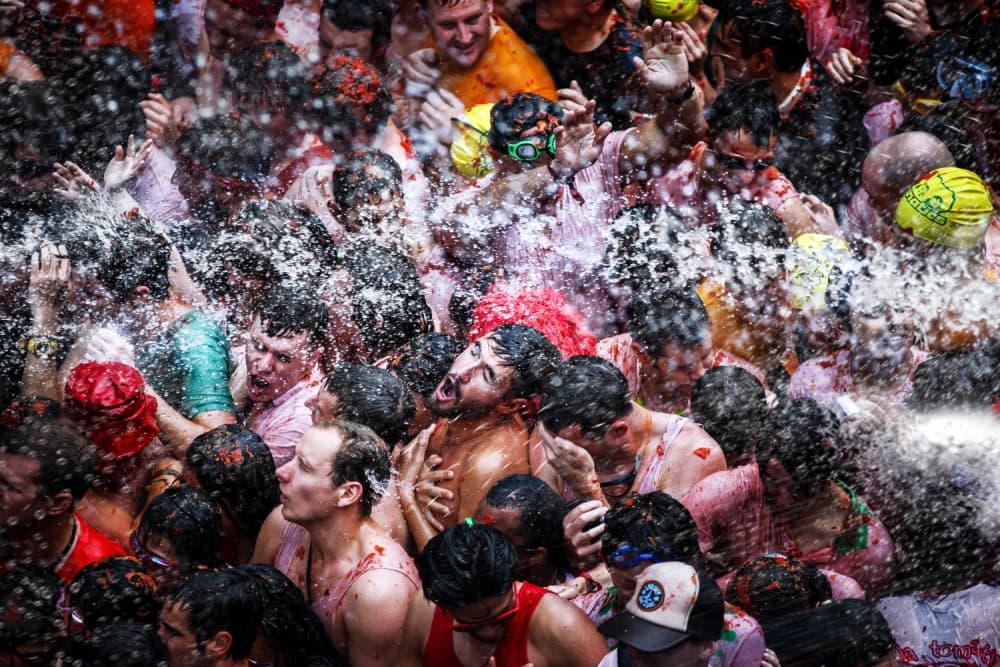 Tomato Festival Splash by Juan Luis Duran — canvas wall art