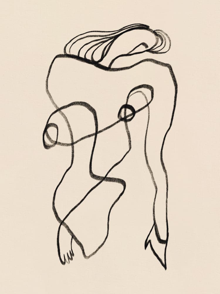 Abstract Female Form by Little Dean — canvas wall art