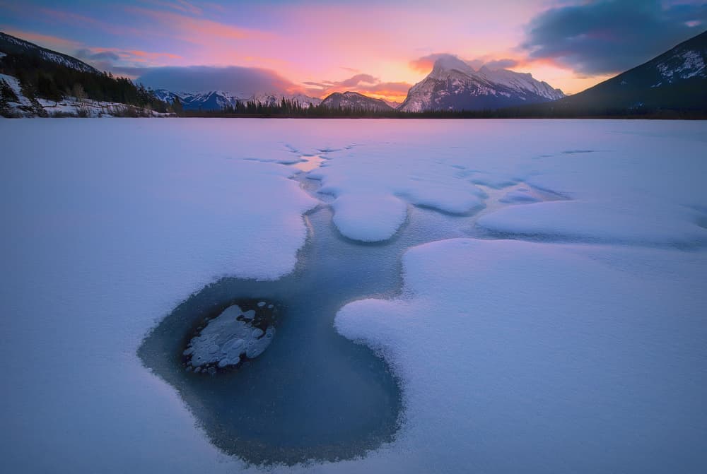 Sunrise Vermillion Lake by James Lu — canvas wall art