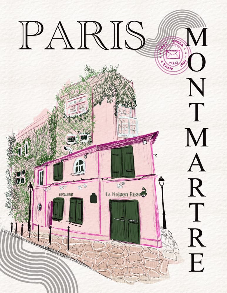 La Maison Rose Montmartre Paris by Art by the Ocean — canvas wall art